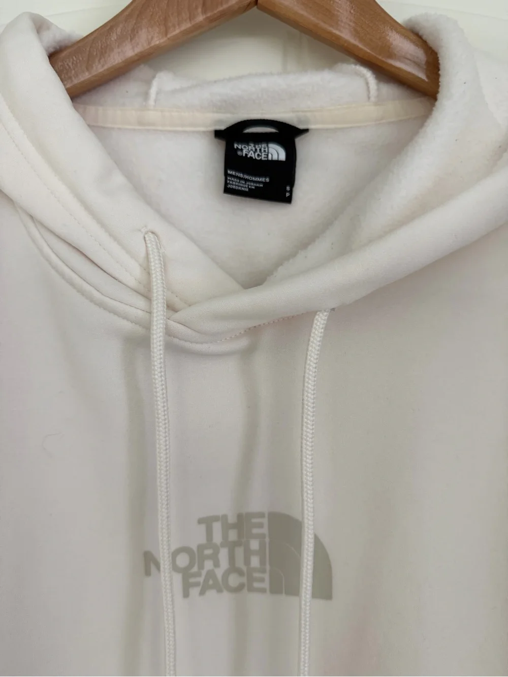 The North Face Men's Off-White Hoodie with Center Logo